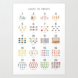 Children's Count to Twenty Print – Minimal Art Print