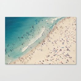 Aerial Beach Love Print - aerial Ocean Sea photography by Ingrid Beddoes Canvas Print