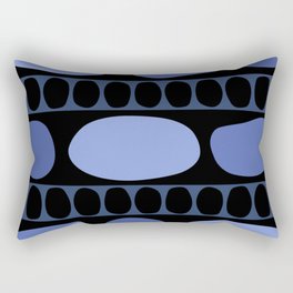 Tribal Art Rock Pattern Black Blue Rectangular Pillow