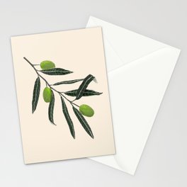 Minimal botanic Olive Branch Stationery Card