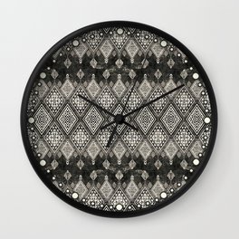 Black and White Handmade Moroccan Fabric Style Wall Clock