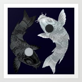 Yin Yang Koi Art Print