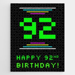 [ Thumbnail: 92nd Birthday - Nerdy Geeky Pixelated 8-Bit Computing Graphics Inspired Look Jigsaw Puzzle ]