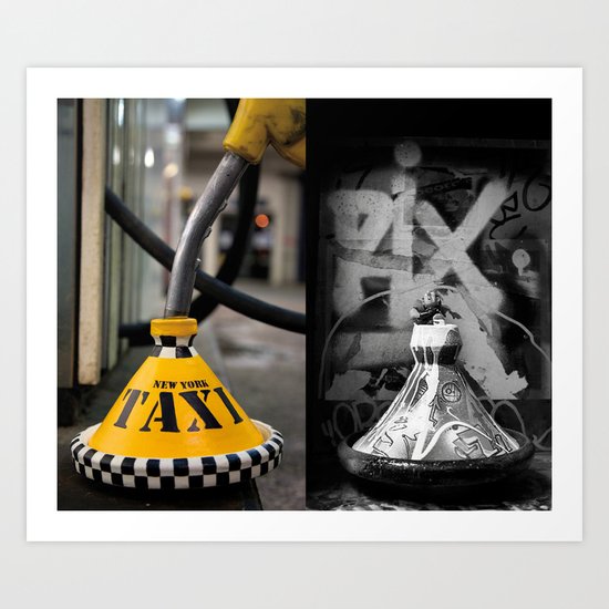 New York vs Berlin Art Print
