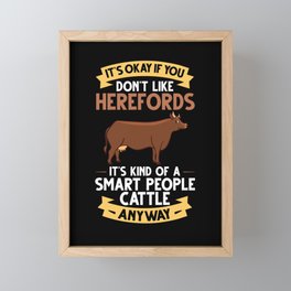 Hereford Cow Cattle Bull Beef Farm Framed Mini Art Print