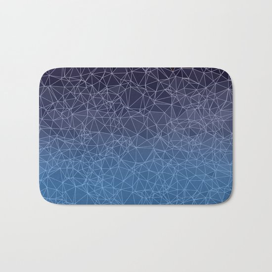 Polygonal blue, black and purple Bath Mat