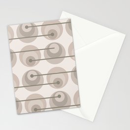 Mid Century Modern Circles Art Taupe Light Stationery Cards