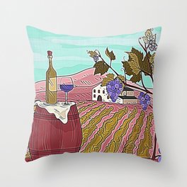 Vino - Italian Winery Landscape Throw Pillow