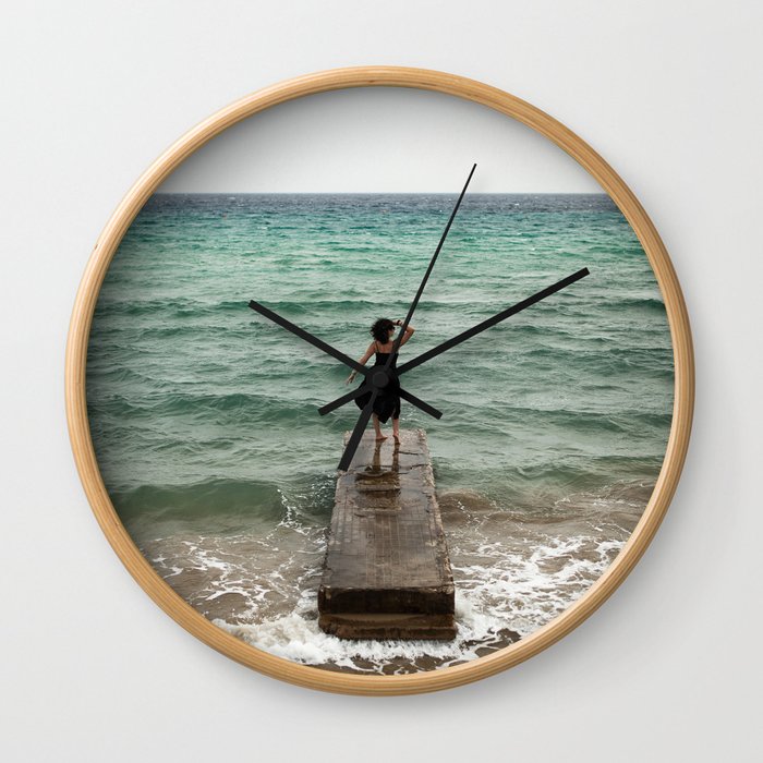 The Woman And The Sea Wall Clock