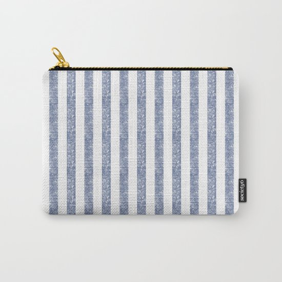 Maritime Beach Pattern- Blue and White Stripes- Vertical - Carry-All Pouch