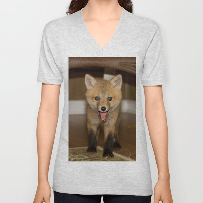 Barkley the Red Fox V Neck T Shirt