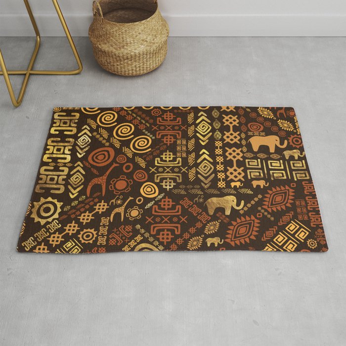 Ethnic African Pattern- browns and golds #12 Rug