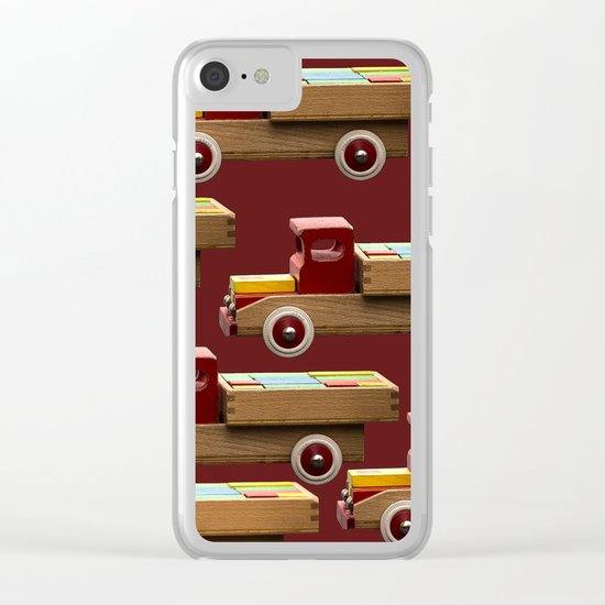 Vintage wooden toy truck Clear iPhone Case