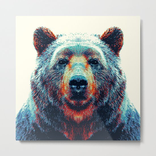 Bear - Colorful Animals Metal Print