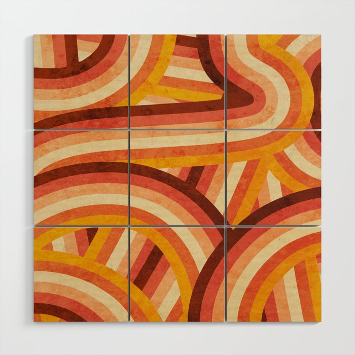 picture Orange 70S Wall Art vintage orange 70 s style rainbow stripes wood wall art by itsjensworld
