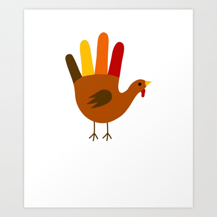 Turkey Hand Funny T-Shirt - Thanksgiving Holiday Art Print Art Print
