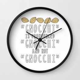 Funny Gnocchi Italian Pasta Foodie Gift For Chefs Wall Clock | Pronunciation, Italianfamily, Potatoes, Gnocchi, Italianancestors, Italiannoodles, Graphicdesign, Italianpasta, Pasta, Noodles 
