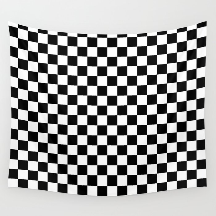 Black and White Chess Digital Print Wall Tapestry