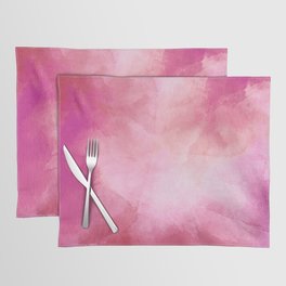 Hand Painted Pink Coral Lilac Watercolor Brushstrokes Placemat
