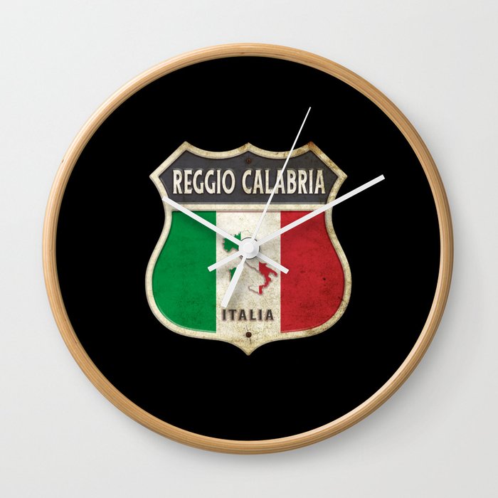 Reggio Calabria Italy coat of arms flags design Wall Clock