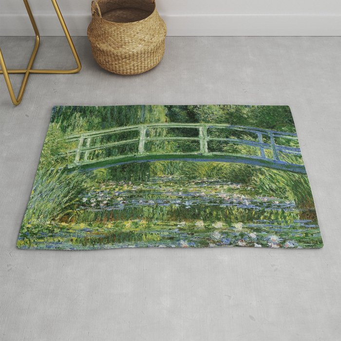Water Lilies and Japanese Footbridge, Claude Monet Rug