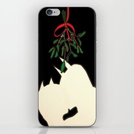 mistletoe kiss iPhone Skin