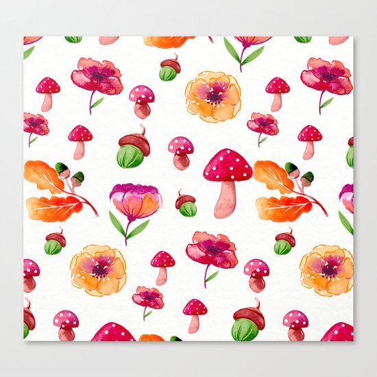Botanical garden - watercolor Canvas Print