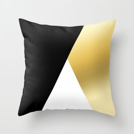 Elegant gold and black geometric design Throw Pillow