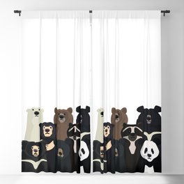 Bear family portrait Blackout Curtain
