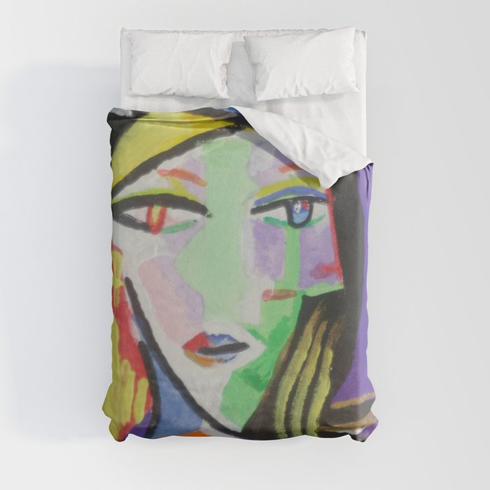 Picasso style-double faces II Duvet Cover