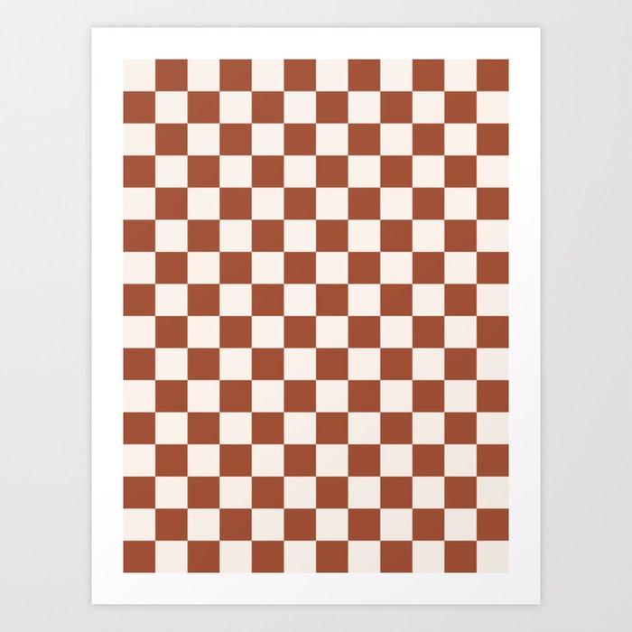 Check Rust Checkered Checkerboard Geometric Earth Tones Terracotta Modern  Minimal Chocolate Pattern Framed Mini Art Print by Daily Regina Designs