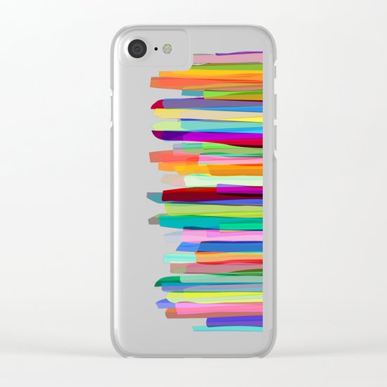 Colorful Stripes 1 Clear iPhone Case