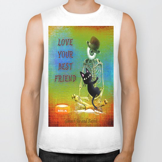 "Love your best friend" ( Whim and Monsieur Bone) By Batkei and Joe Ganech Biker Tank