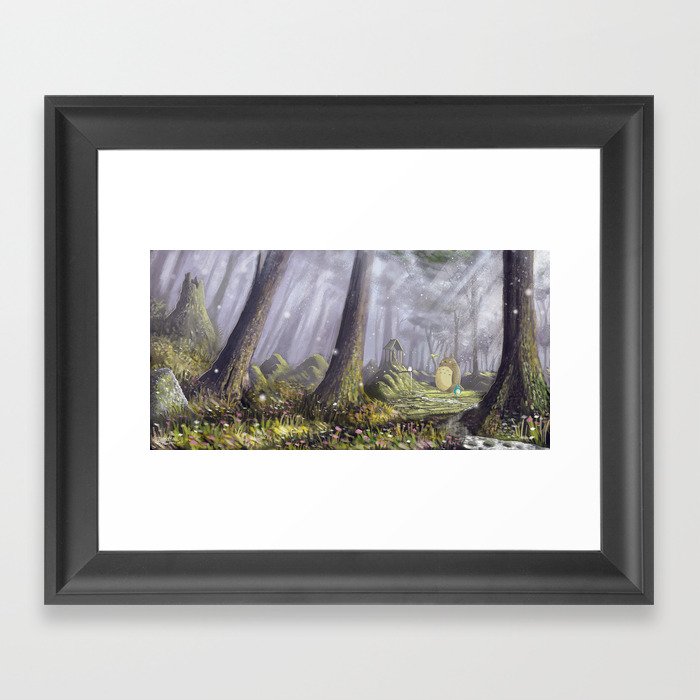 Totoro's Forest Framed Art Print