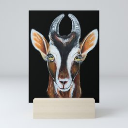 Nanny Goat portrait Mini Art Print