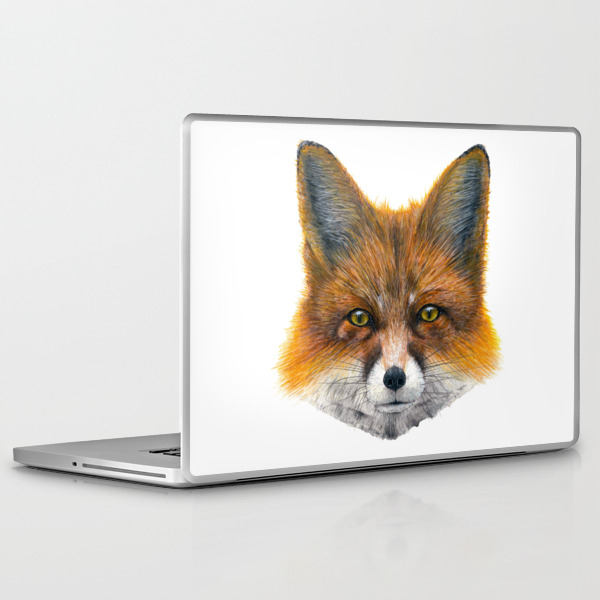 Fox Face Painting In Acrylic Laptop Ipad Skin By Sean Fleming
