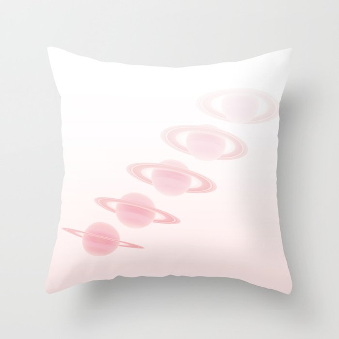 Saturn Rose Quartz Throw Pillow