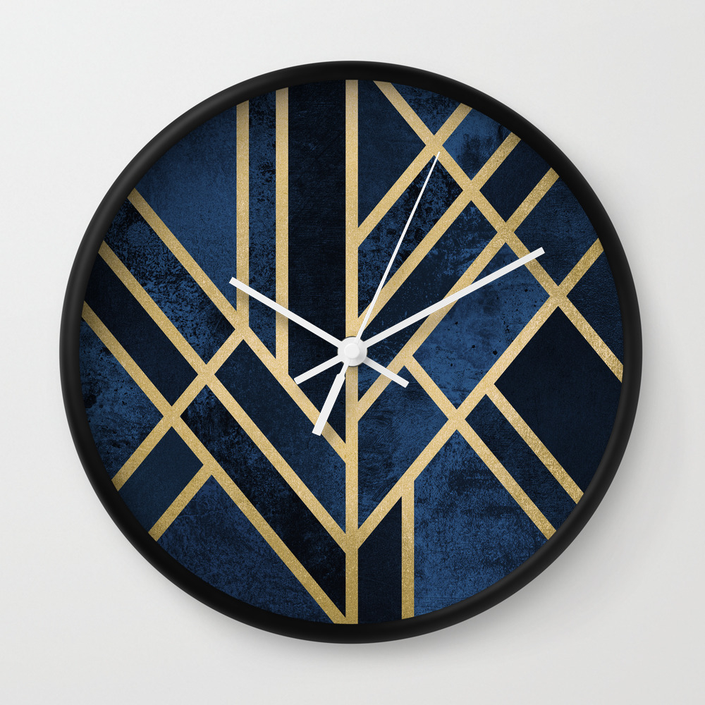 Art Deco Midnight Wall Clock