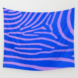 Blue Pink Zebra Fur Pop-Art Animal Print Wall Tapestry