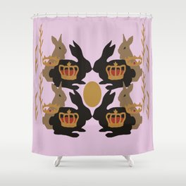 Queen and King Bunnies Shower Curtain