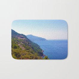 Spain Photography - Huge Mountains By The Blue Ocean  Bath Mat