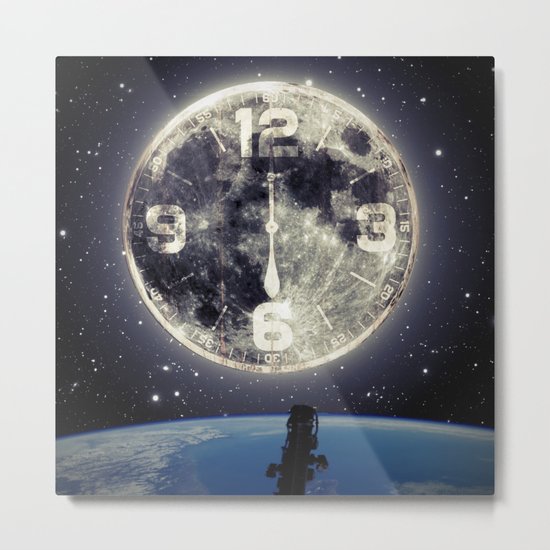 Midnight at Space Metal Print