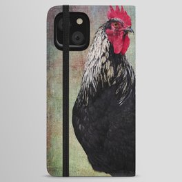 Black Birchen Rooster iPhone Wallet Case