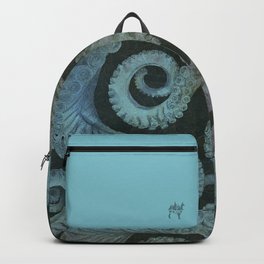 Octopus 2 Backpack | Painting, Sea, Cheo, Cheogonzalez, Tentacles, Illustration, Blue, Octopus, Nature, Art 