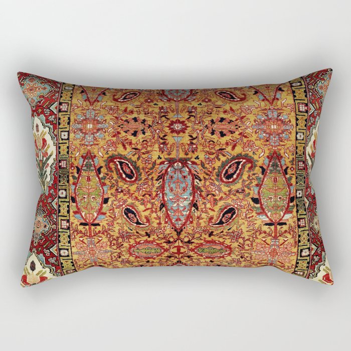 Sehna Kurdish Northwest Persian Rug Print Rectangular Pillow