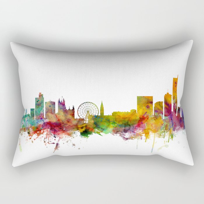 Manchester England Skyline Rectangular Pillow