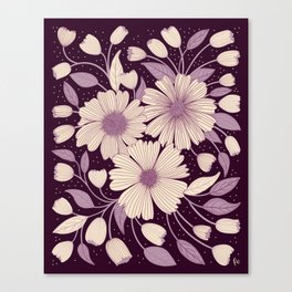 Spring Botanicals in purple Canvas Print