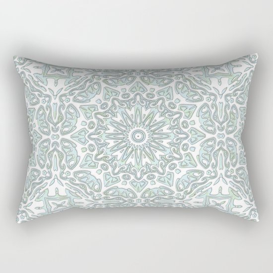 Turquoise teal ornamental pattern Rectangular Pillow