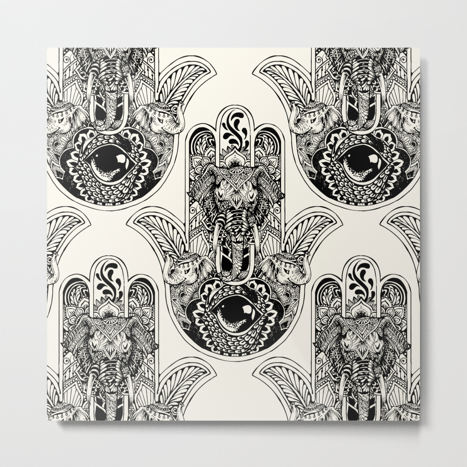 Hamsa Hand Elephant Metal Print By Huebucket Society6 Tribal elephant drawing tribal drawings elephant art tattoo elephant indian elephant trendy tattoos tribal. hamsa hand elephant metal print by huebucket