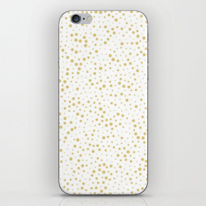 Gold Dots on White iPhone Skin